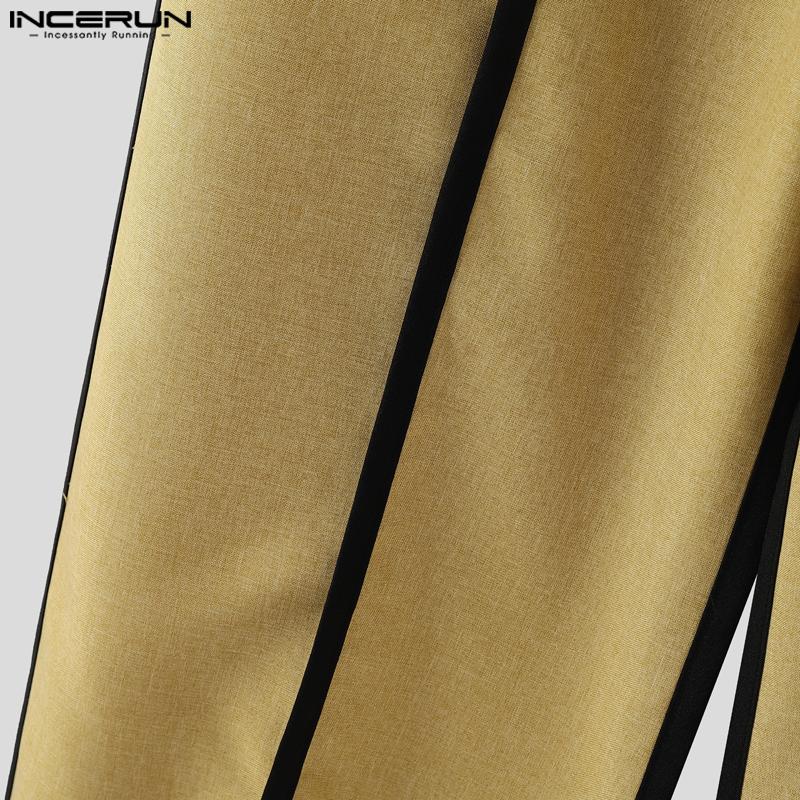 INCERUN 2PCS Men Thin Open Front Blazer Long Suit Pants Two Piece Suit Casual Outfits Sets
