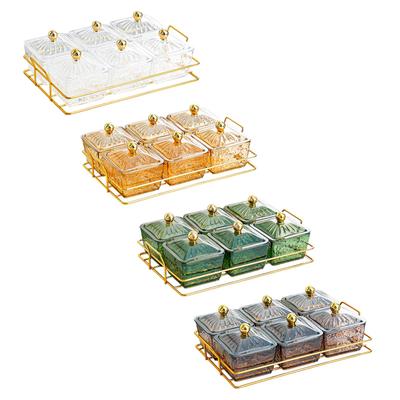 Dried Fruit Dessert Plate with Lids Cookies Jar Food Storage Container for Wedding Dining Room Party Living Room Seasoning