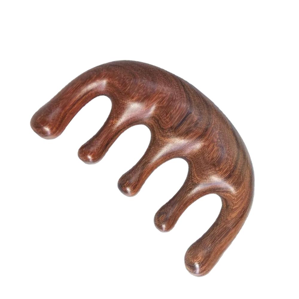 

Five-tooth comb, wooden massage comb, fatigue-relaxing , head and neck massage, scalp head massager, anti-static styling tool