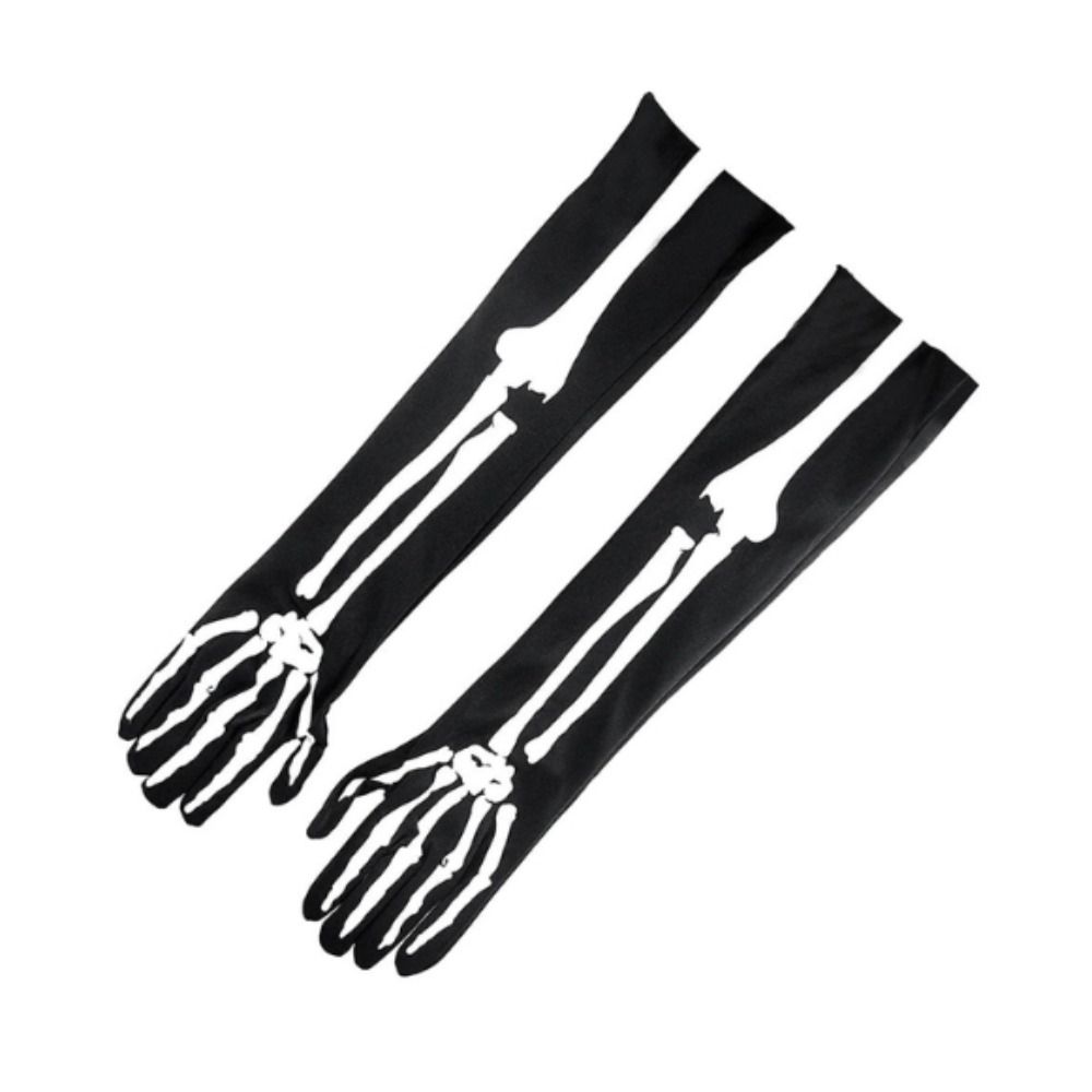 Full Finger Halloween Gloves Ghost Bone White Skeleton Mittens Punk Skull Claw Gloves  Cosplay