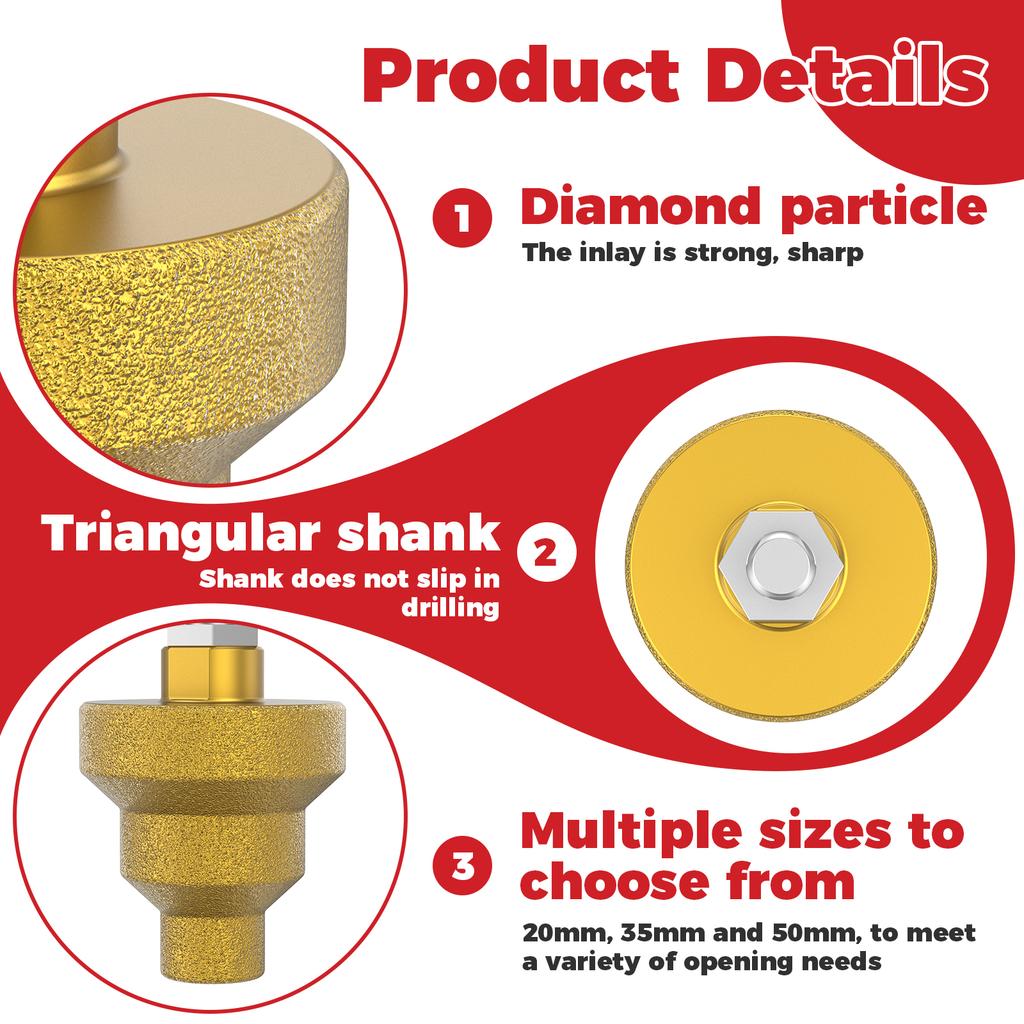 1/2PCS Step Drill Bit Sturdy Diamond Brazed Beveling Chamfer Bits Precision Cutting Multi Layer Hole Opener Wear for Metal Wood