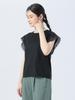 Beams Heart S/S TEE p/Cuff Lace PO25S Women's Black One Size