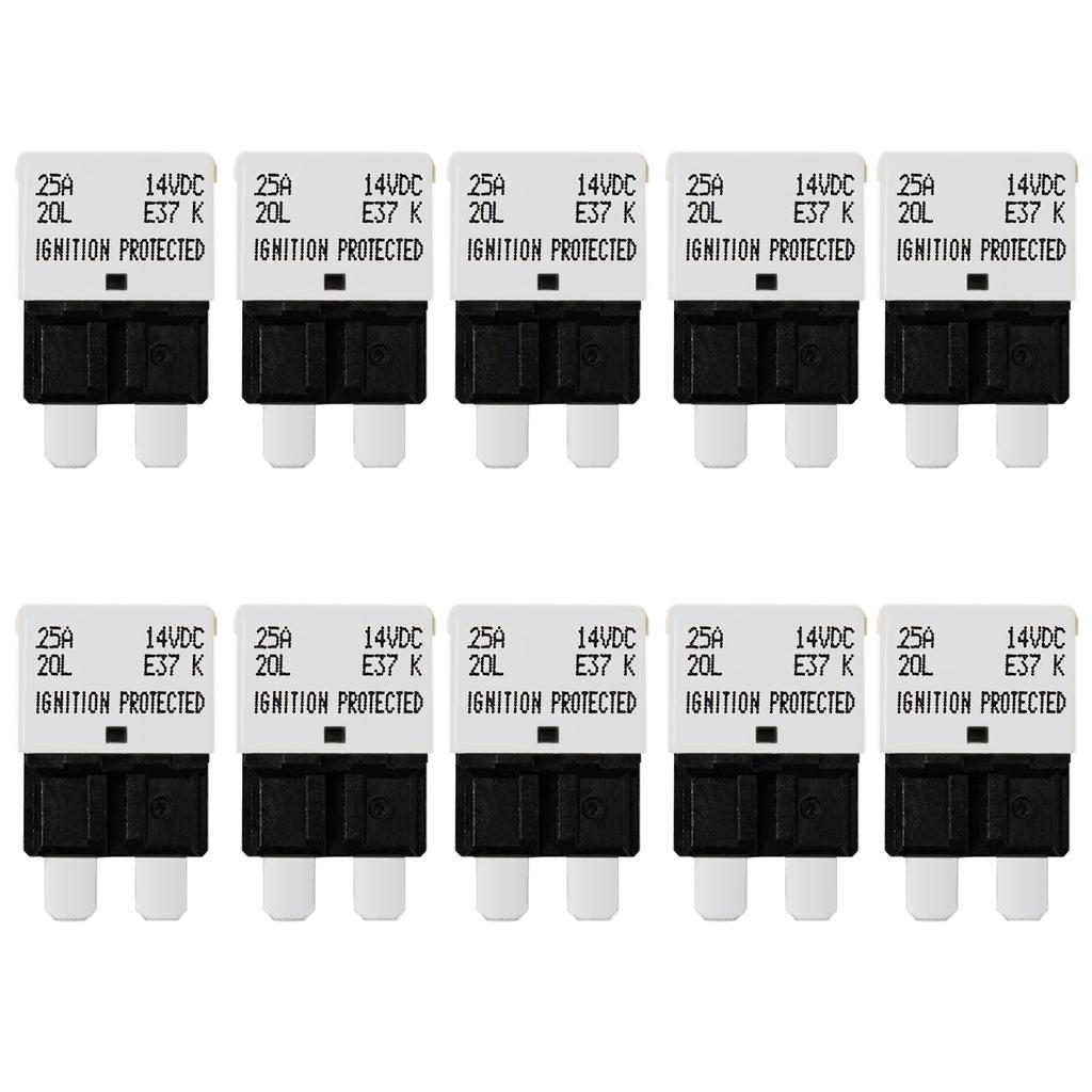 30 Amp Auto Reset Circuit Breaker ATC/ATO Resettable Fuses Low Profile Automotive Satandard Blade Fuse DC12V-32V for Car Truck RV Marine Boat 10 Pack