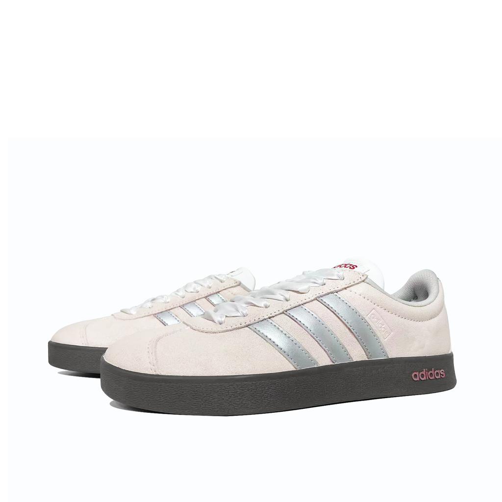 Adidas VL COURT 2.0 Galaxy Cherry Language Coverage Quick Dry Lightweight Low top Skateboard Shoes Unisex Pink Silver HQ1802(Team847-)