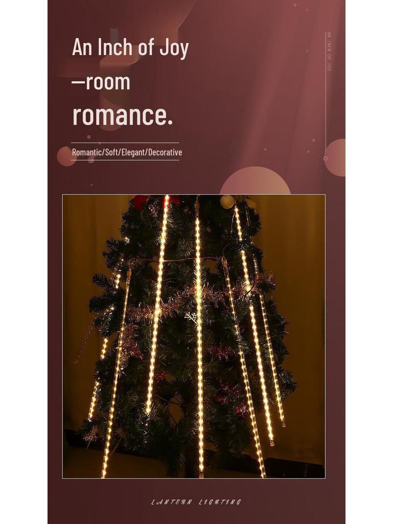 Hanging Tree Solar LED Meteor Shower Fairy Lights for Outdoor Atmosphere Decor