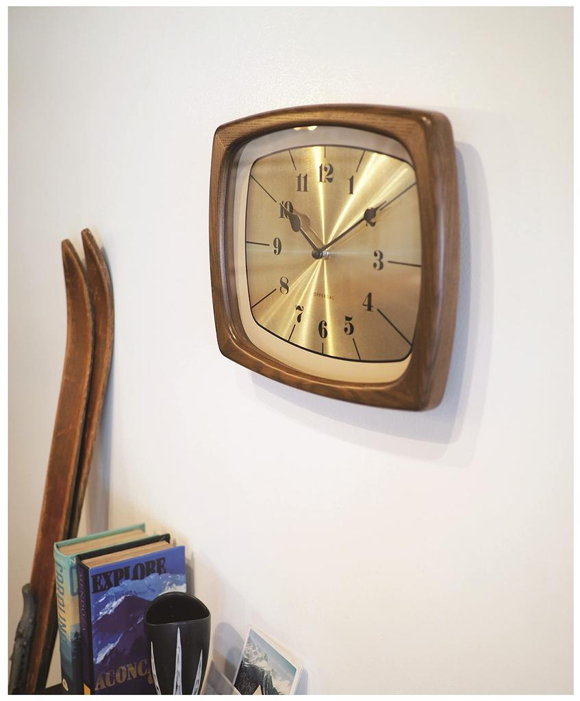 Interform Wall Clock Enoch Brown Gold W33 X H26 X D5cm CL-3853BN