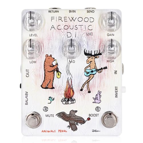 

Animals Pedal Firewood Acoustic D.I. MKII Acoustic Guitar Effects Pedal with 3 EQs (High, Mid, Low) and an Effects Loop