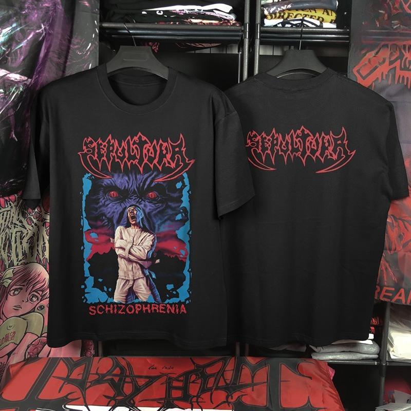 2025 Sepultura Metal Band Men's Summer Fashion Street Trend Short Sleeve 100%Cotton T-Shirt Comfortable Loose Men's Clothing Y2K