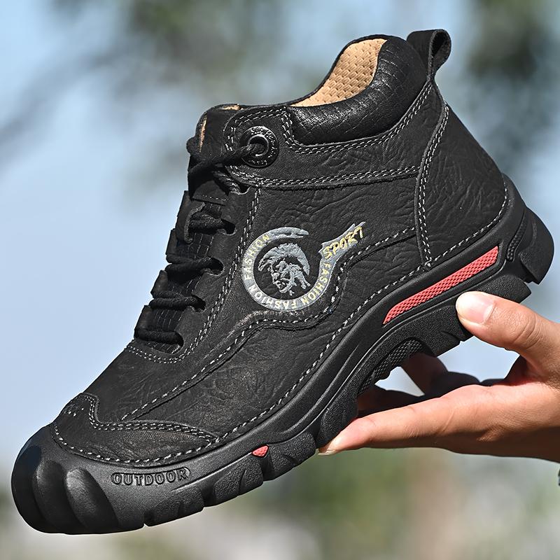 Men'S Comfortable Casual Genuine Leather Shoes Men High Quality Mens Sneakers Outdoor Winter Men Boots Warm Plush Hiking Boots