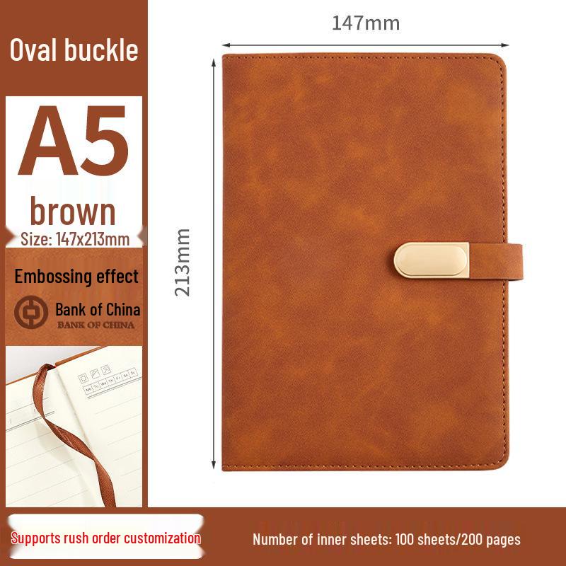 A5 Custom Logo Thickened B5 Diary with Buckle for Business Office