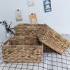 Water Hyacinth Wicker Baskets with Built In Handles Versatile Storage Solution for Home Office Dorm Desk Drawer Organizer