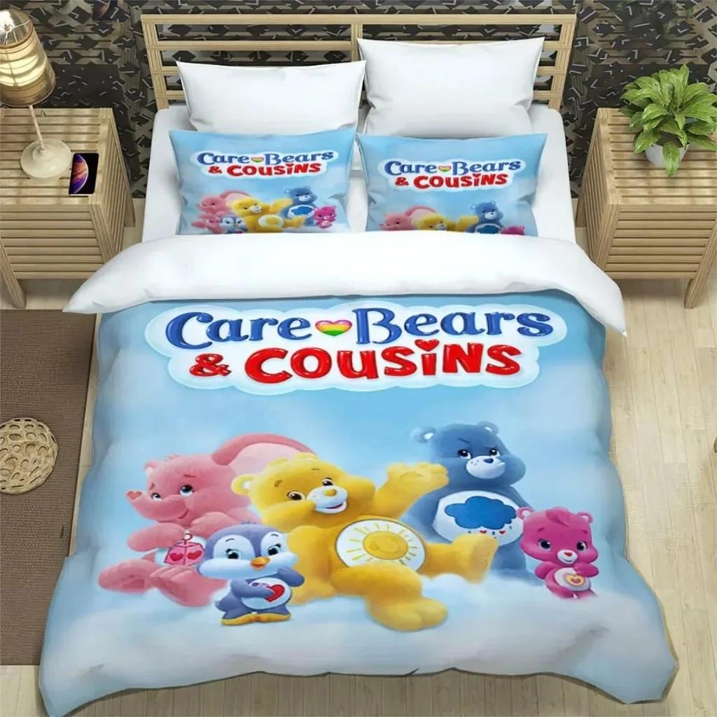 Exquisite 3D Care Bears Wallpaper Cartoon Printing Bedding Set Duvet Cover Comforter Bed Adult Youth Girl Boy Gift