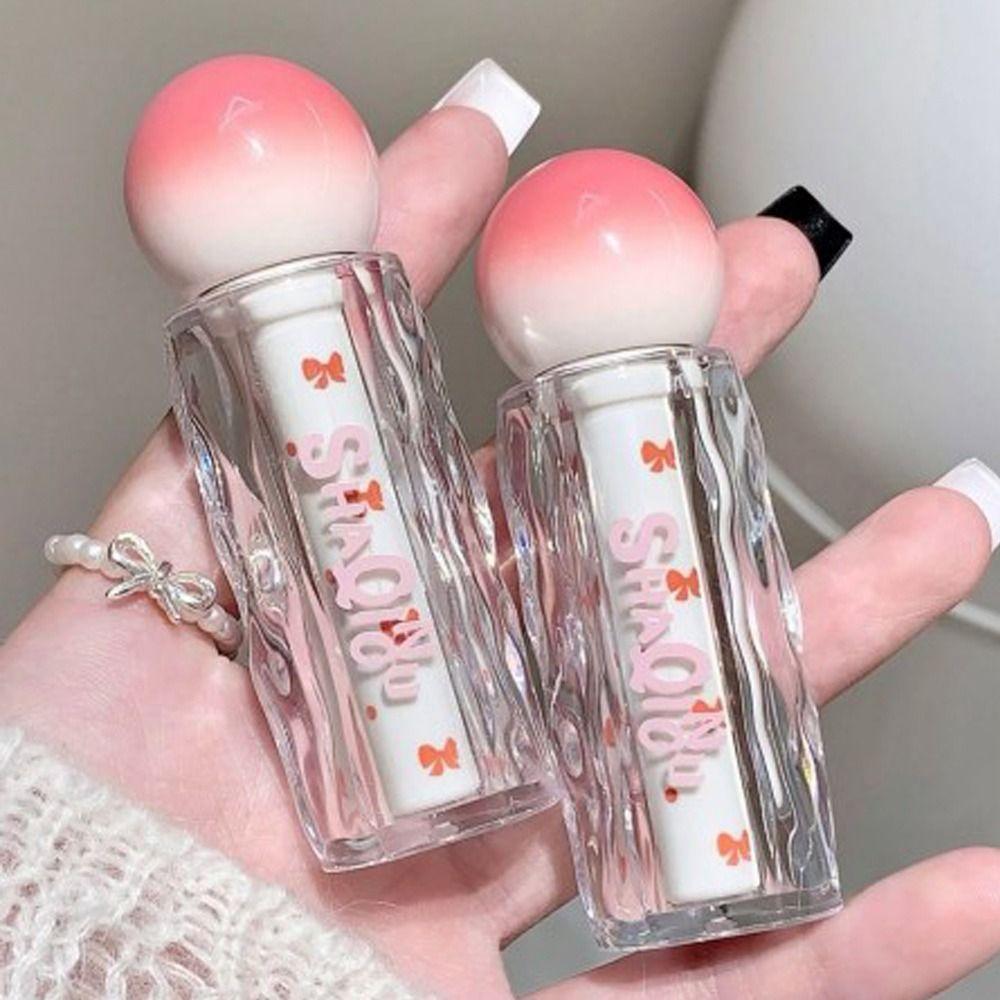Water Light Transparent Lip Gloss Non-Fading Waterproof Jelly Lipstick Watery Texture Non-Stick Cup Pink Mirror Glass Lipstick