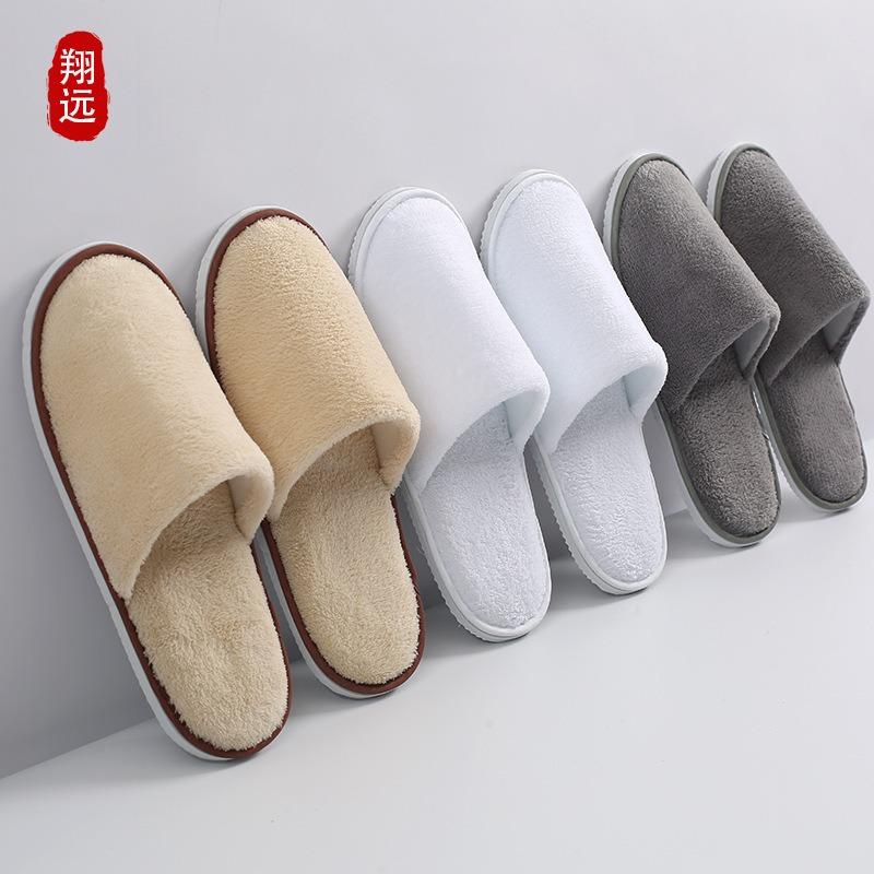 Disposable Slippers Hospitality Home Indoor Homestay Hotel Clubhouse Men's and Women's Coral Fleece Thickened Travel