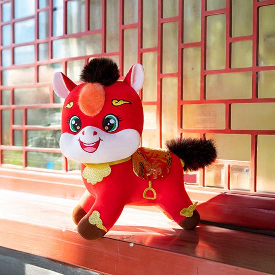 2026 Year of The Horse Plush Ornament Lucky Zodiac Car Bag Pendant Soft Stuffed Animal Toy Chinese New Year Gift