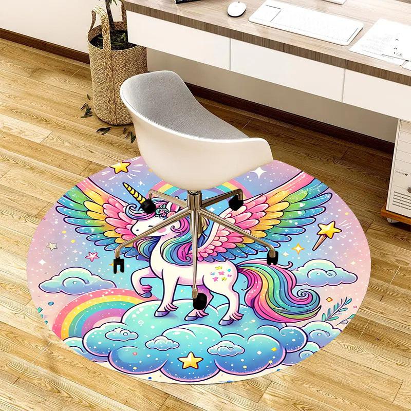 1pc Office Carpet Chair Mats Rainbow Unicorn Fantasy Sky Perfect for Decorating Office Chairss, Or Bedrooms.YDT280