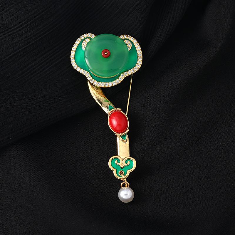 

Благоприятный дизайн брошь женская ретро высококлассный темперамент классический китайский стиль роскошная булавка ципао с аксессуарами