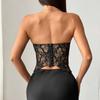 New Arrival Temptation Adult Lady Like Woman Sexy Lace Niche Design Tube Top Fitted Waist Backless Ins Tops