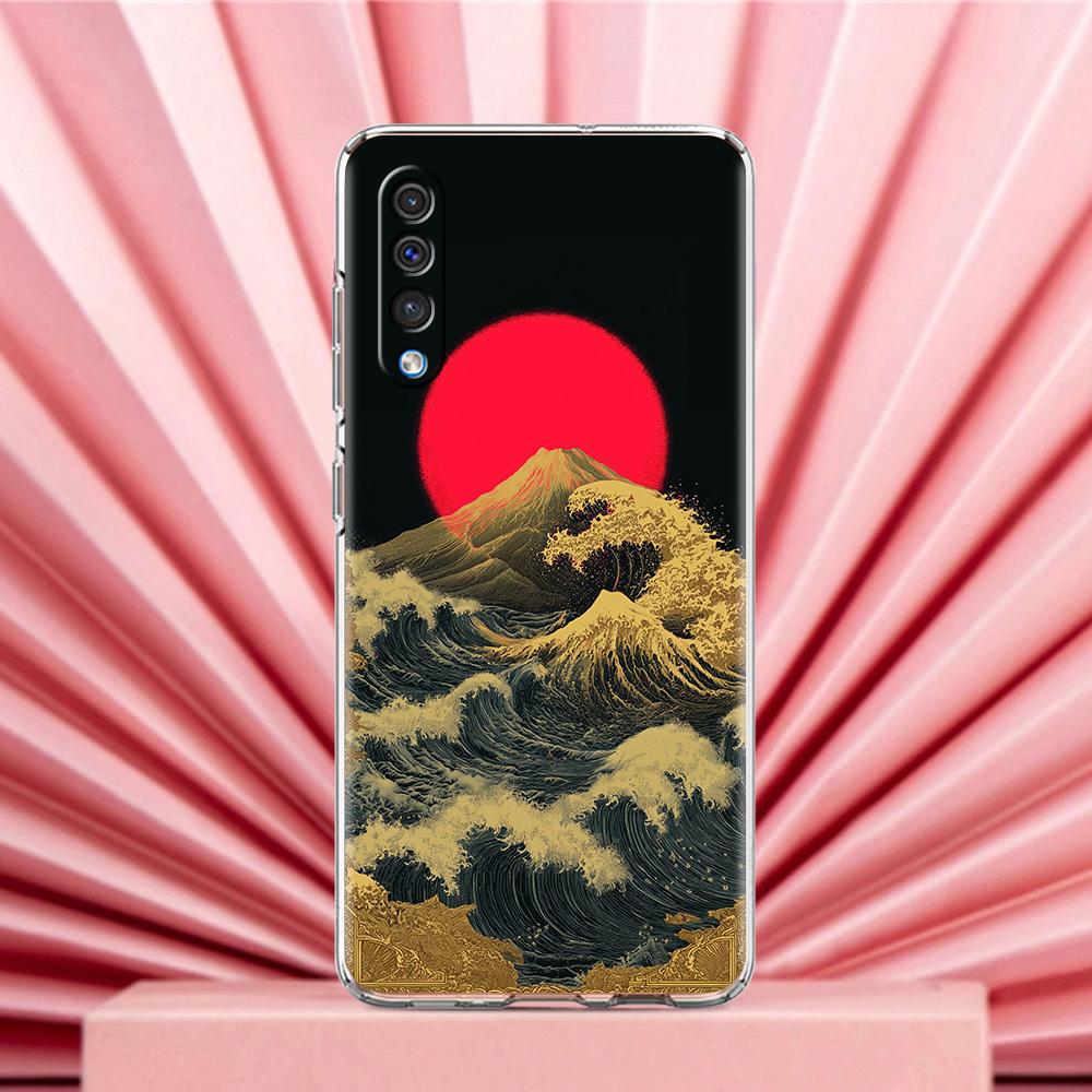 Case For Samsung A56 A36 A26 A24 A16 A14 A12 A32 A50 A70 A22 A40 A34 A54 A42 A52 5G A04s A06 Cover Japanese Style Art Japan