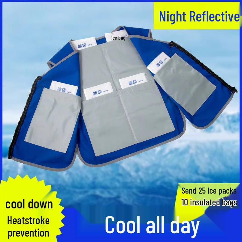 Cooling Ice Pack Vest for Heatstroke Prevention - Ideal for Outdoor, Work, and Military Training