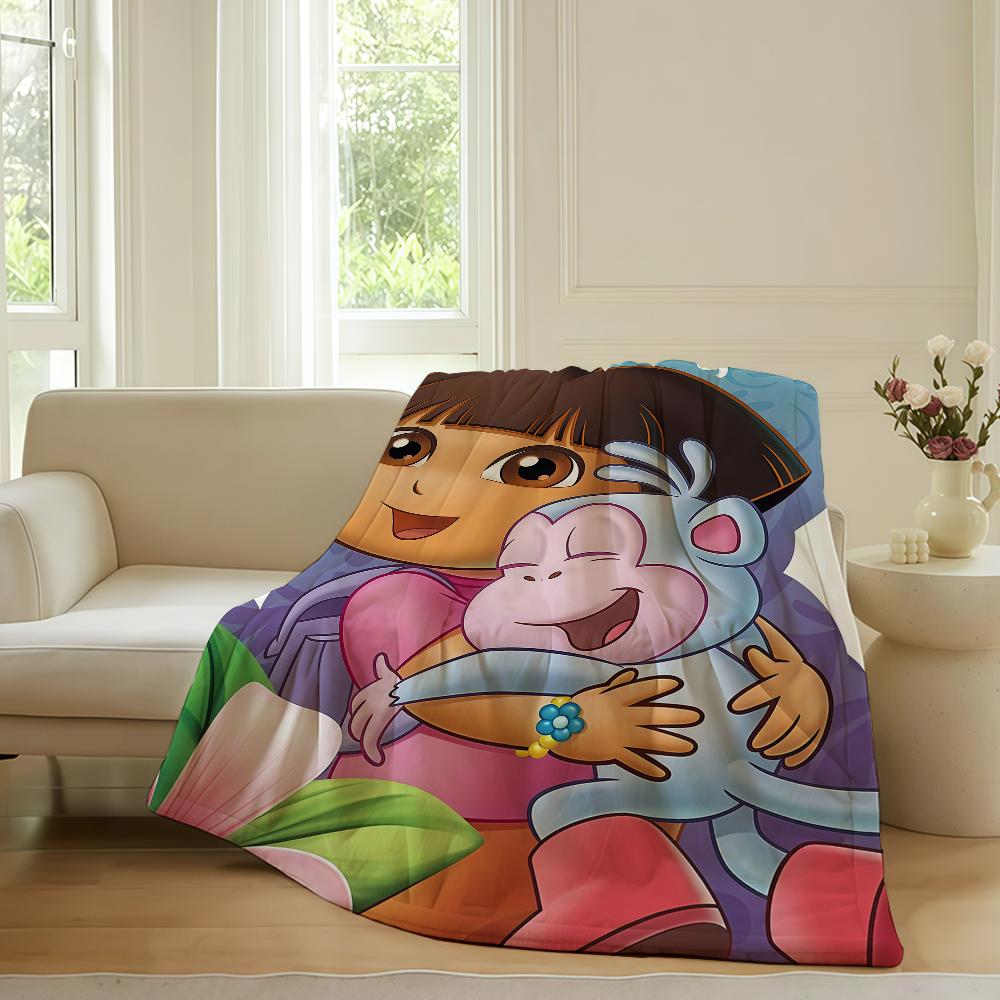 Adventure cartoon D DoraS Blanket For Sofa Office Bed Plane Travel Sleep Read Relax Camping Soft And Warm