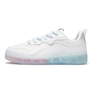 Li Ning Disney X Collaboration Series Non-Slip Durable Lightweight Low-Top Skate Shoes Women Sneaker White AGCS020-2