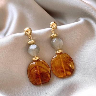 2025 Retro Geometric Beaded Pendant Earrings - Light Luxury Niche Design for Advanced Style
