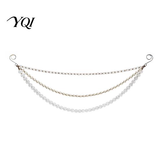 Christmas Tree Beaded Garland Faux Pearl Garland, Multi-Strand Swag Hanging Banner, Chain Classy Indoor Decorative Garlands Mantel Decoration