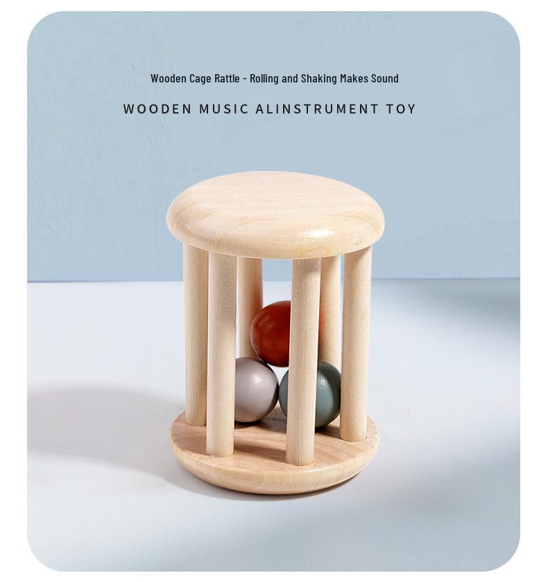 Baby Holz Handrassel & Krippenmobile - Frühpädagogisches Beruhigungsspielzeug