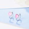 Todorova Pink Green Enamel Love Heart Clip On Earrings Without Piercing Women Earrings No Hole Ear Clip