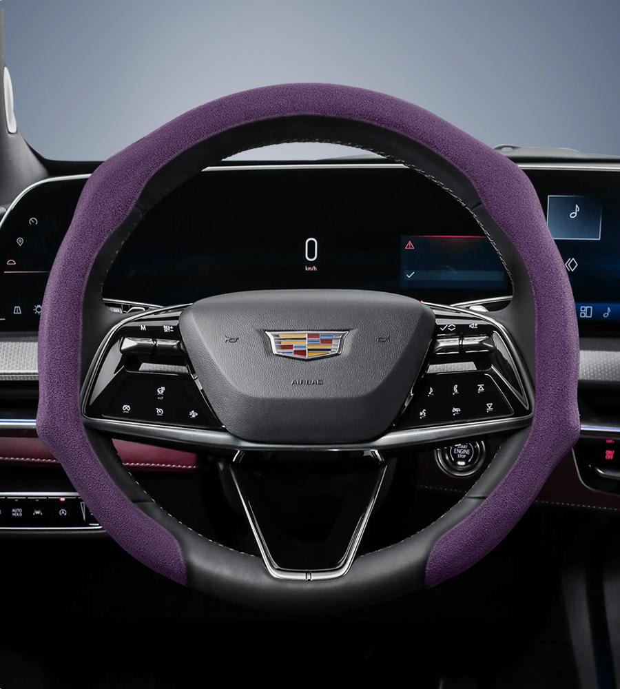 Suitable for Cadillac Premium Suede Snap-On Steering Wheel Cover Anti-Slip Durable Car Accessories Cts 2013 Ct4 Carbon Interior Ct5 Xt5 Xt4 Xt6