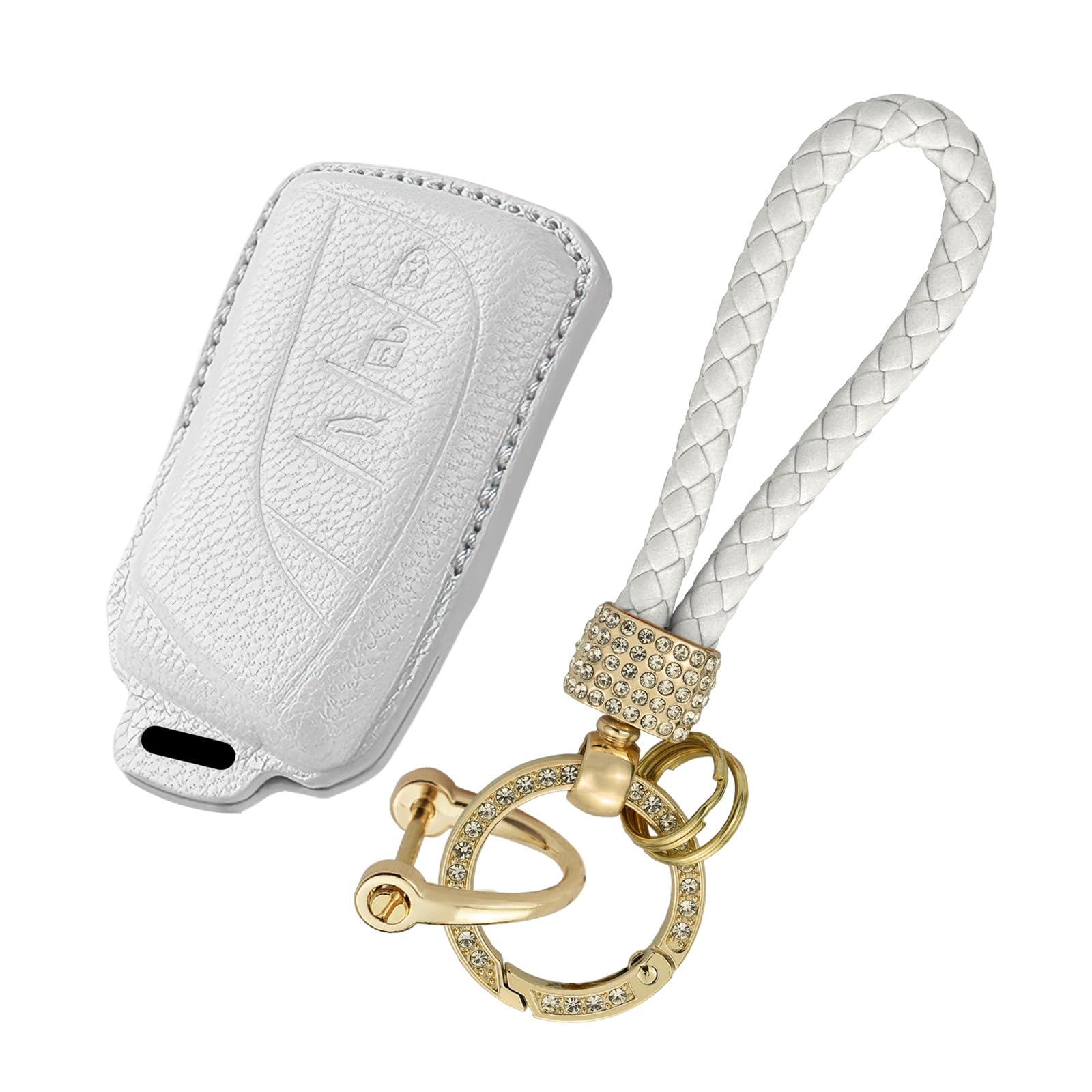 

[KUNIO] Lexus Exclusive Key Case Keychain 3 Buttons Hand-stitched Genuine белый