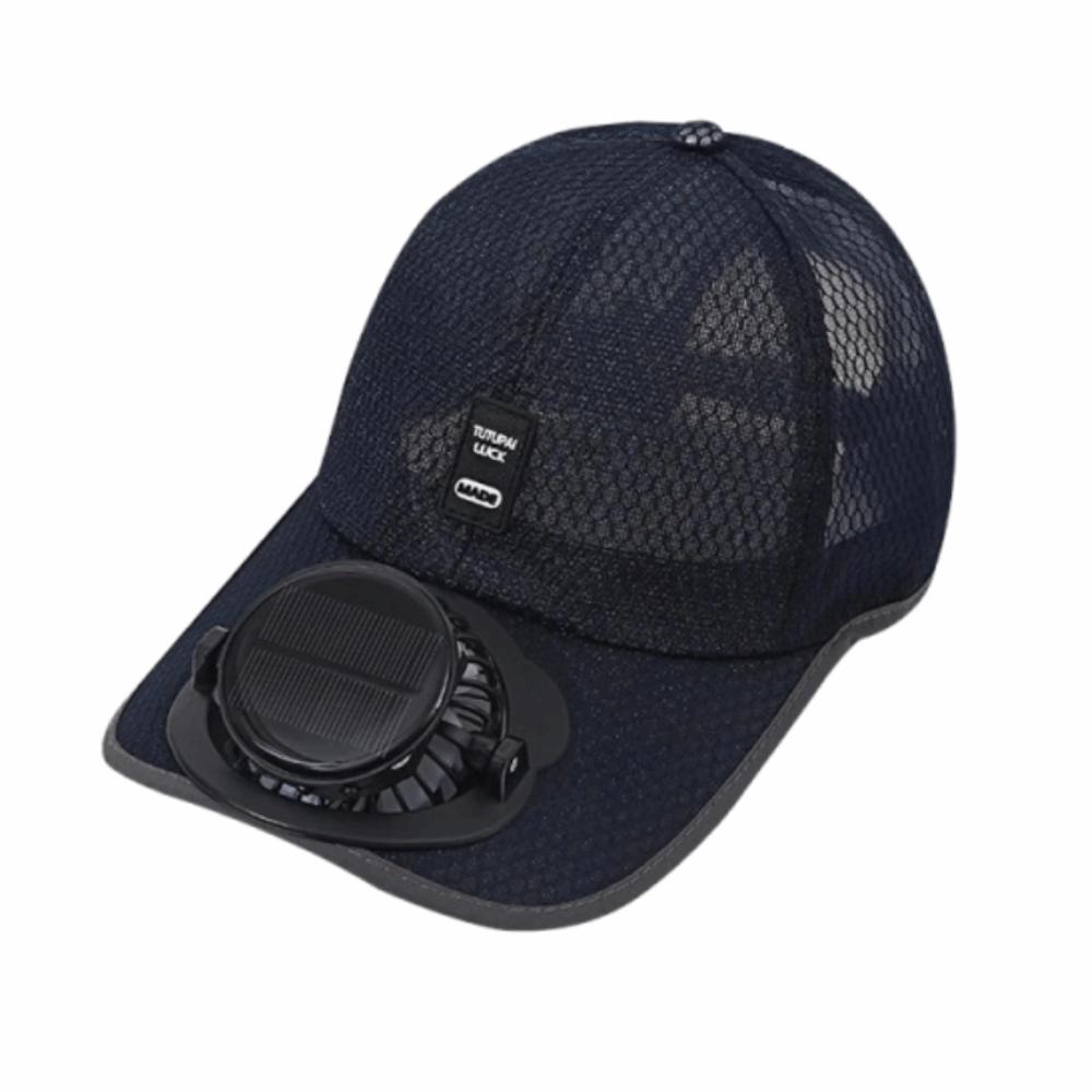 Strong Wind Baseball Cap with Fan UV Protection Breathable Mesh Sun Hat  Beach