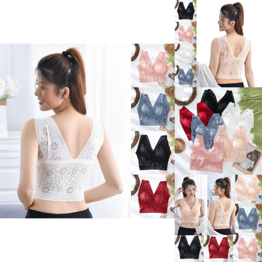 Eleganter, nahtloser Sport-BH aus Spitze mit Push-up-Effekt für sexy Yoga und Fitness