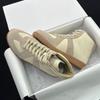 Genuine Leather Flat Bottom High Top Shoes Unisex Outdoor Walking Fashion German Training Shoes  Designer Casual Footwear