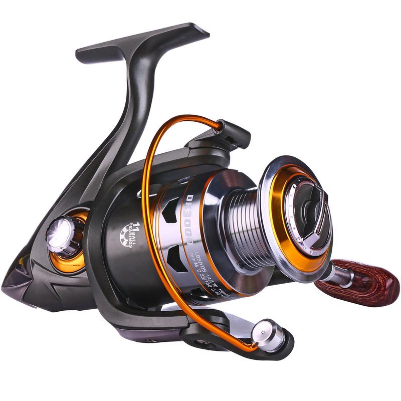 SOUGAYILANG Spinning Reel 11ball Bearing Aluminum Alloy Spool Large Line Capacity Metal Fishing Reel