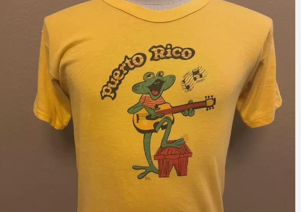 Vintage 80039;s Puerto Rico Singing Frog T-shirt reprint Unisex T-Shirt S