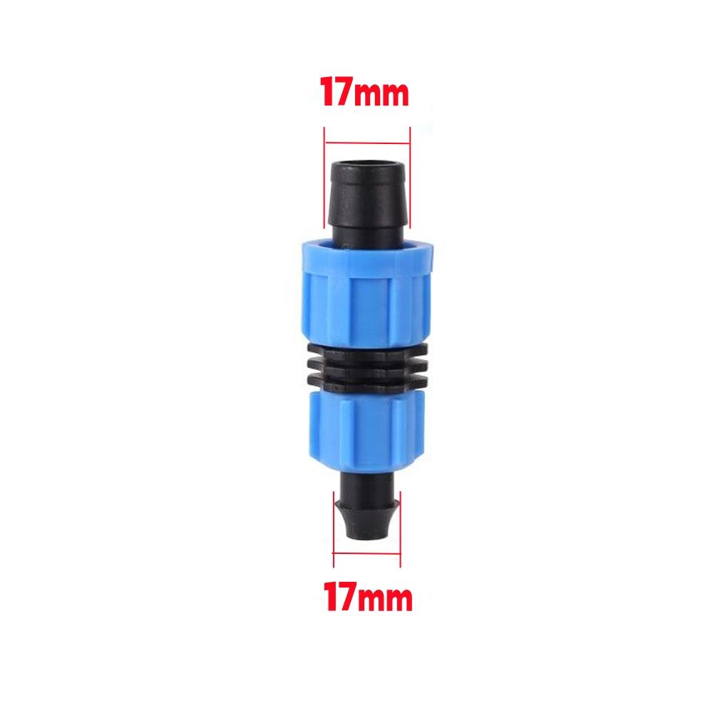 16mm Drip Irrigation Tape Locking Bypass Valve with T-ring DN17mm PE Pipe Bypass Straight Connector for Micro-Irrigation Tape