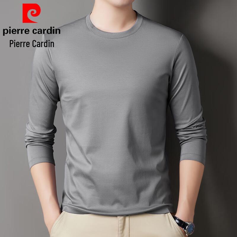 Pierre Cardin Men's 100% Cotton Round Neck Long Sleeve T-shirt