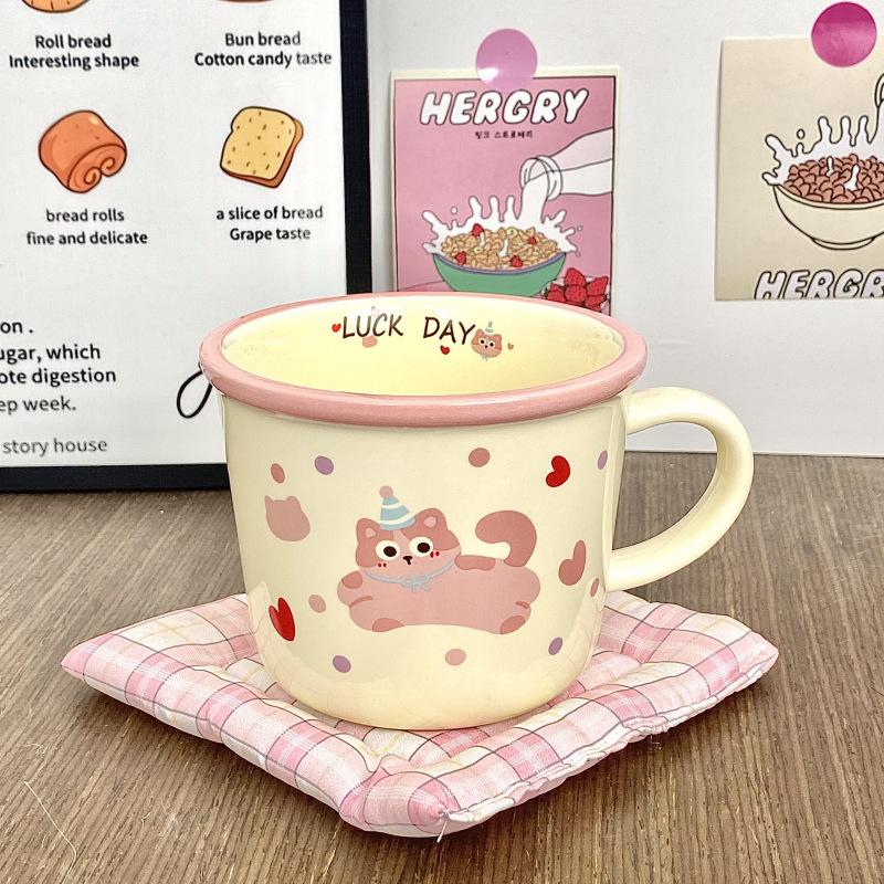 

Cute Puppy Mug High Looking Ceramic Couple Water Cup Birthday Gift Souvenir Cup Office 301-400ml