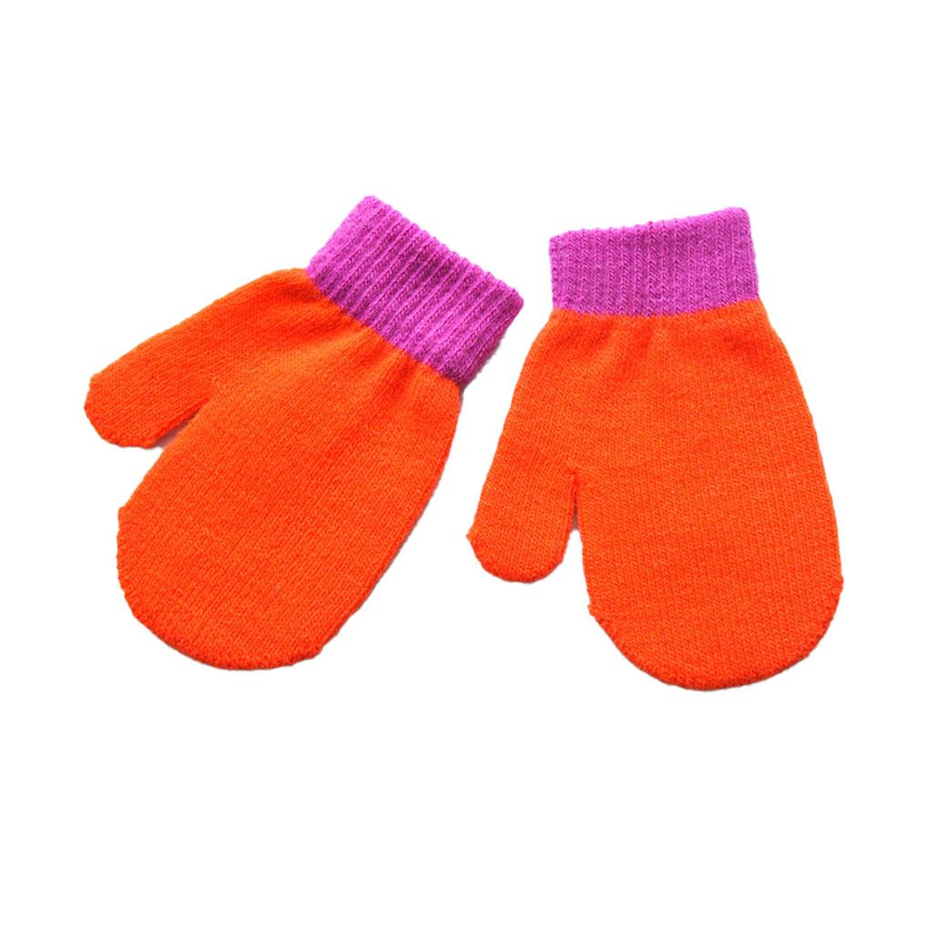 1 Pair Kids Mittens Outdoor Hands Warmer Comfortable Clothes Accessory Solid Color Girls Boys Children Mitts for Winter