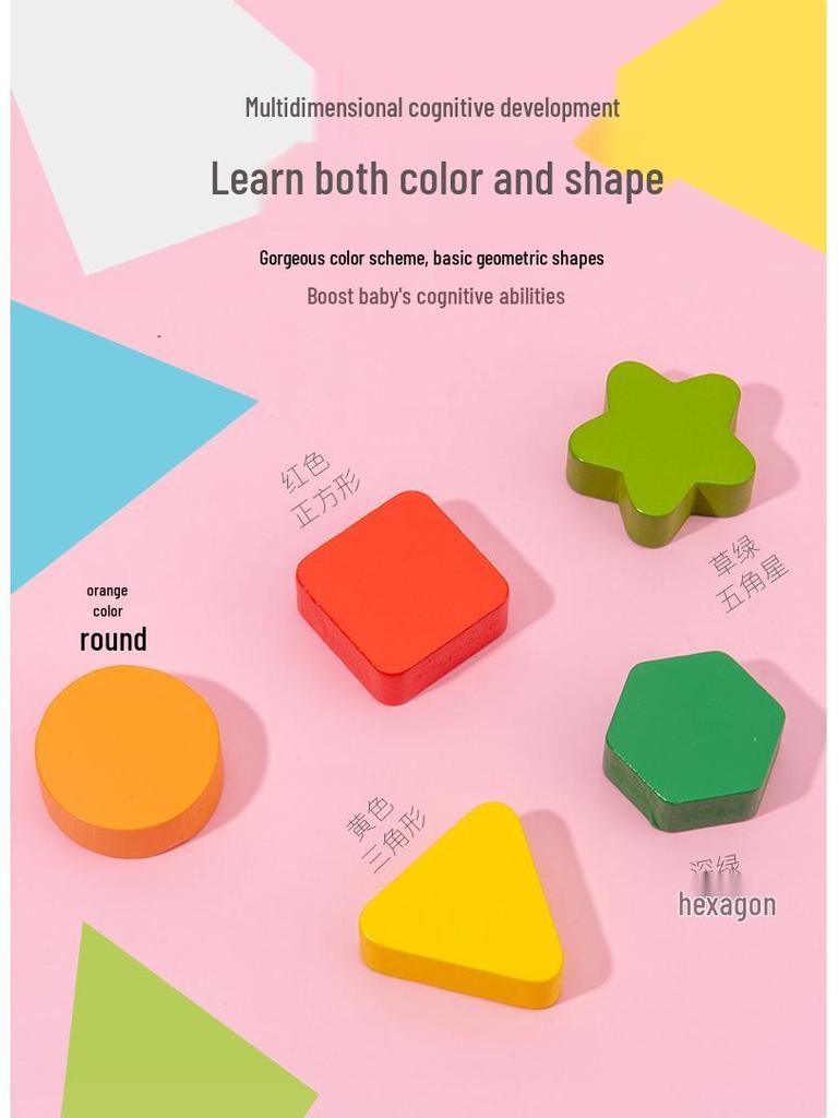 3-in-1 Wooden Number Shape Matching Puzzle for Early Education