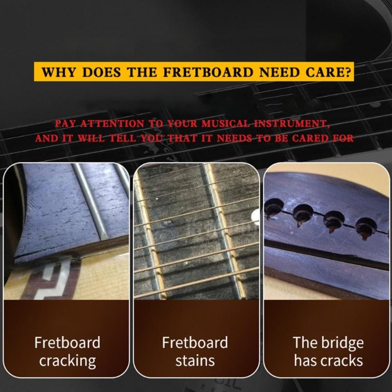 Comprehensive Acoustic Guitar String Care with Natural Lemon Oil for Fretboard Protection Cleaning and Portable Use