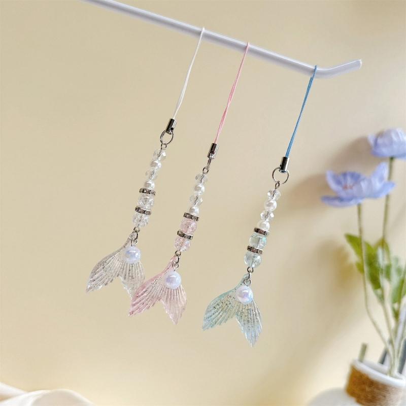 Lovely Mermaids Phone Charm Pendant Sturdy Acrylics Phone Strap for Easy To Use Fashionable Bag Accessory Decoration
