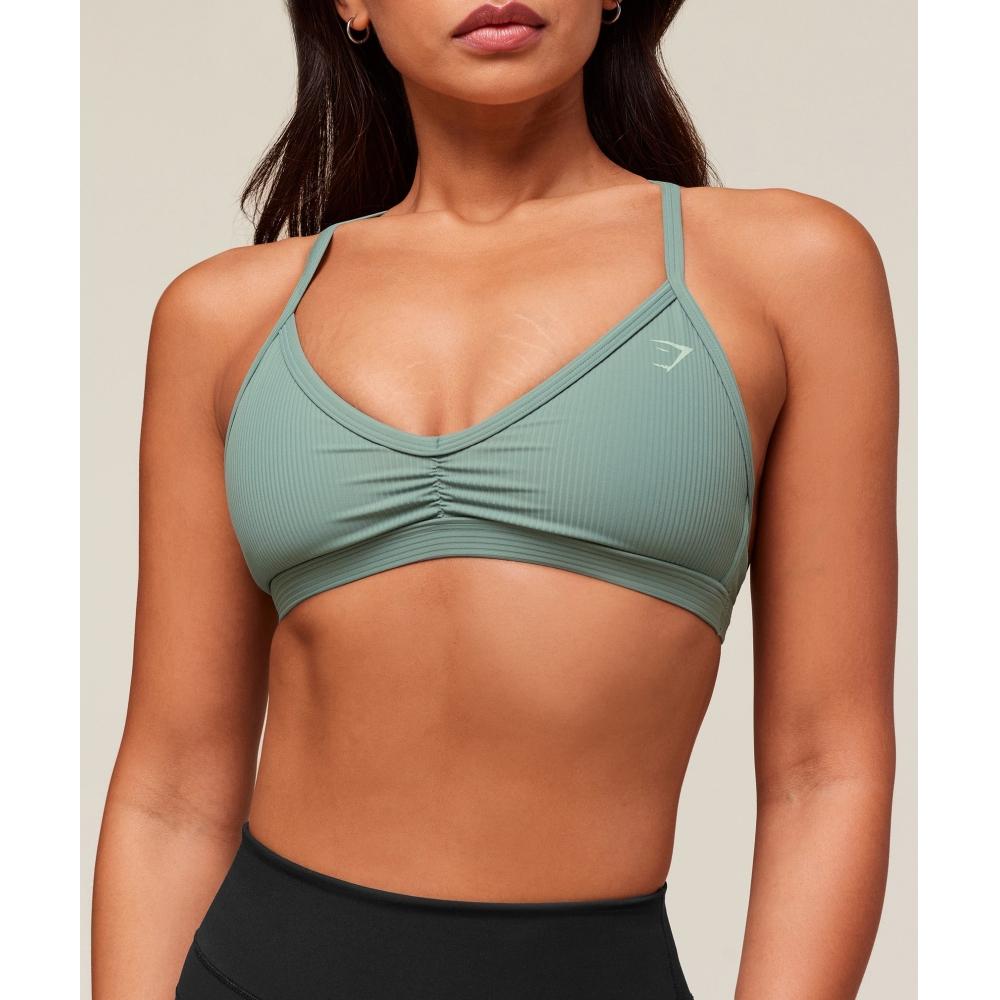 Gymshark Ribbed Minimal Sports Bra Celeste Blue B4b2v Udbp