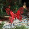 QX2E Set of 3 Glittering Butterfly with Clip for Christmas Tree Holiday Decoration