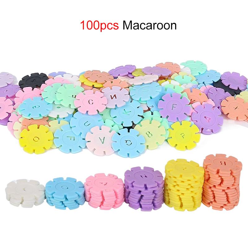 60~200 Stück Schneeflocken-Bausteine Spielzeug Kinder Früherziehungsspielzeug Gehirnförderndes DIY-Konstruktionsspiel Zusammenbau Geschenk TMZ