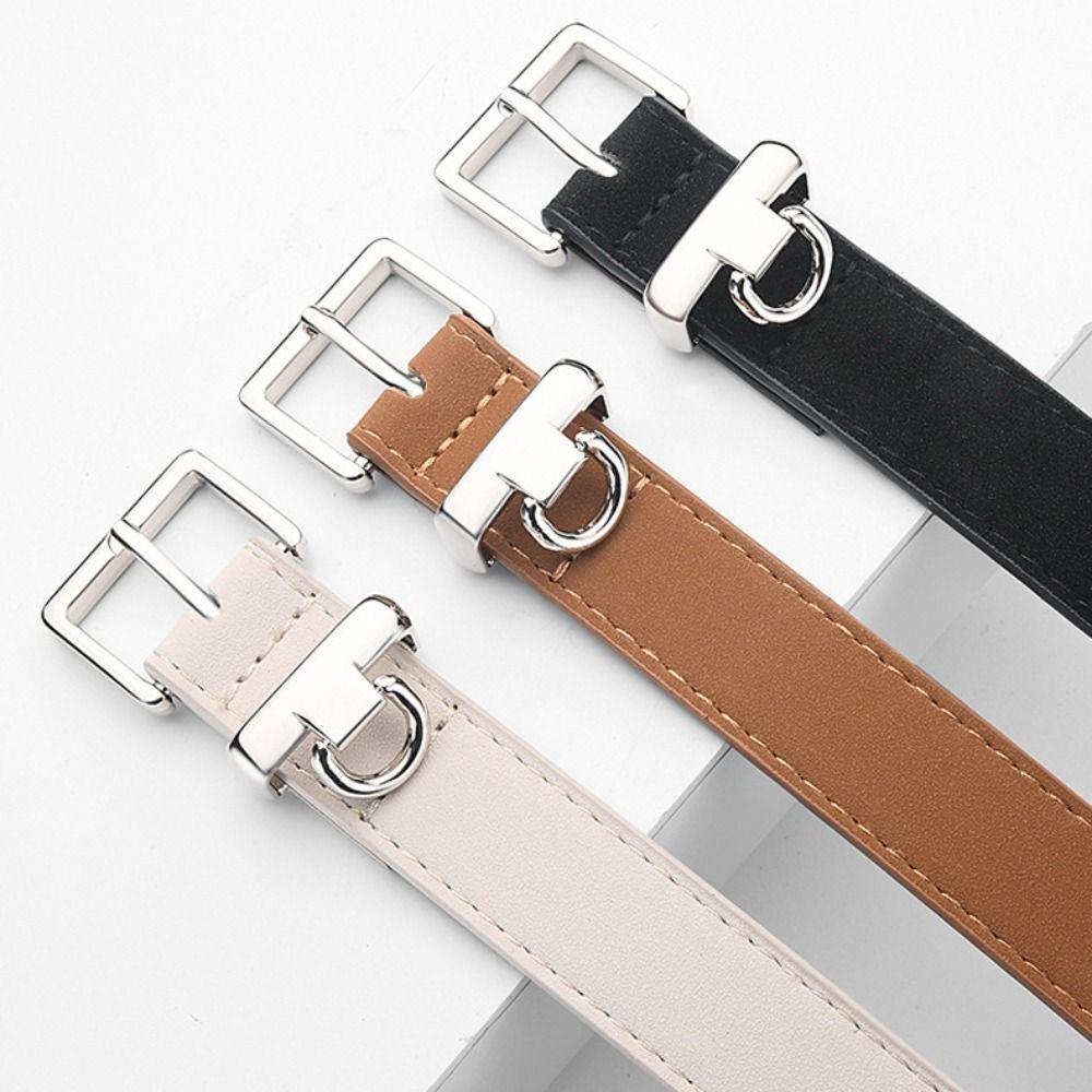 Pin Buckle Suede Leather Belt Luxury Design Waistband Trendy Frosted Waist Belt  For Women