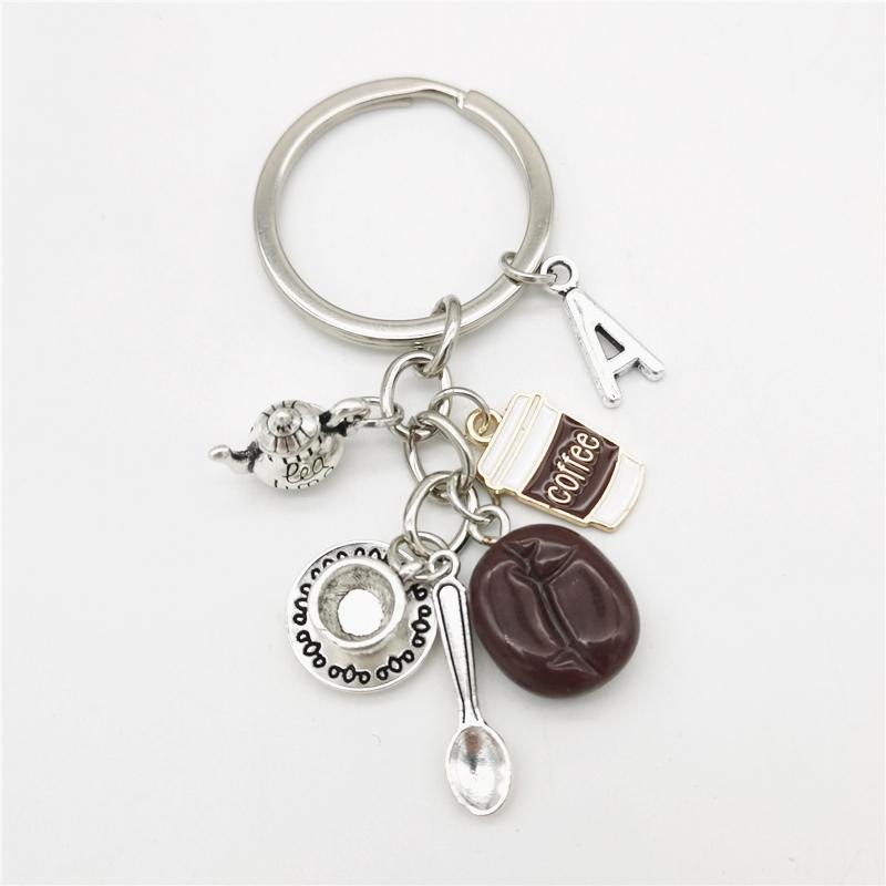 

Брелок с 26 буквами, кулон в виде кофейного зерна, брелок с кофе, повседневный брелок, креативные сувениры, подарки A