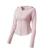 Women Summer Solid Slim Fit Sports Sun Protection Jacket UV Outdoor Breathable Ice Silk Short Top